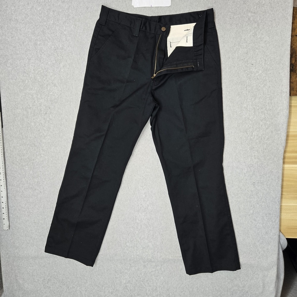 Carhartt Men Pants 36X30 Black Chino Twill B290 Blended Pant Button